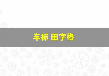 车标 田字格